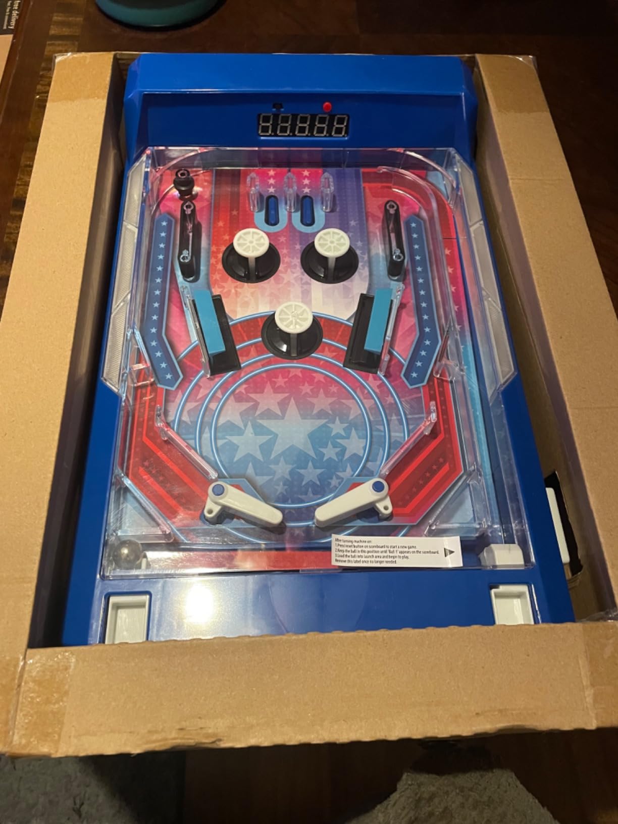 Merchant Ambassador Retro Arcade Electronic: Pinball - Tabletop Game, Vibrating Bumpers, LED Lights, Sound Effects, 1 Player, Ages 6+ customer photo 1