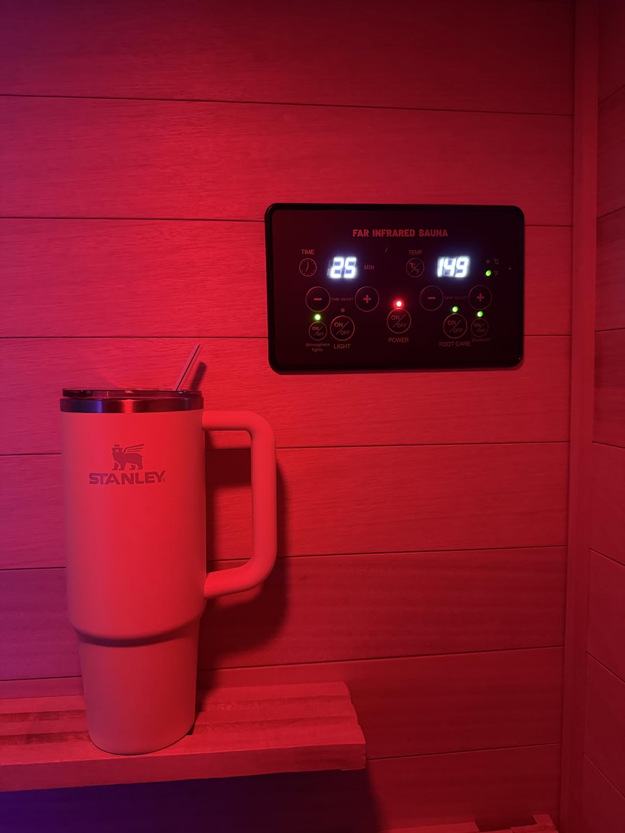 OUTEXER Far Infrared Sauna Home Sauna Spa Room Canadian Hemlock Wood 1200W Indoor Saunas Low EMF 110V with 7 Color Light and Tempered Glass Door customer photo 1