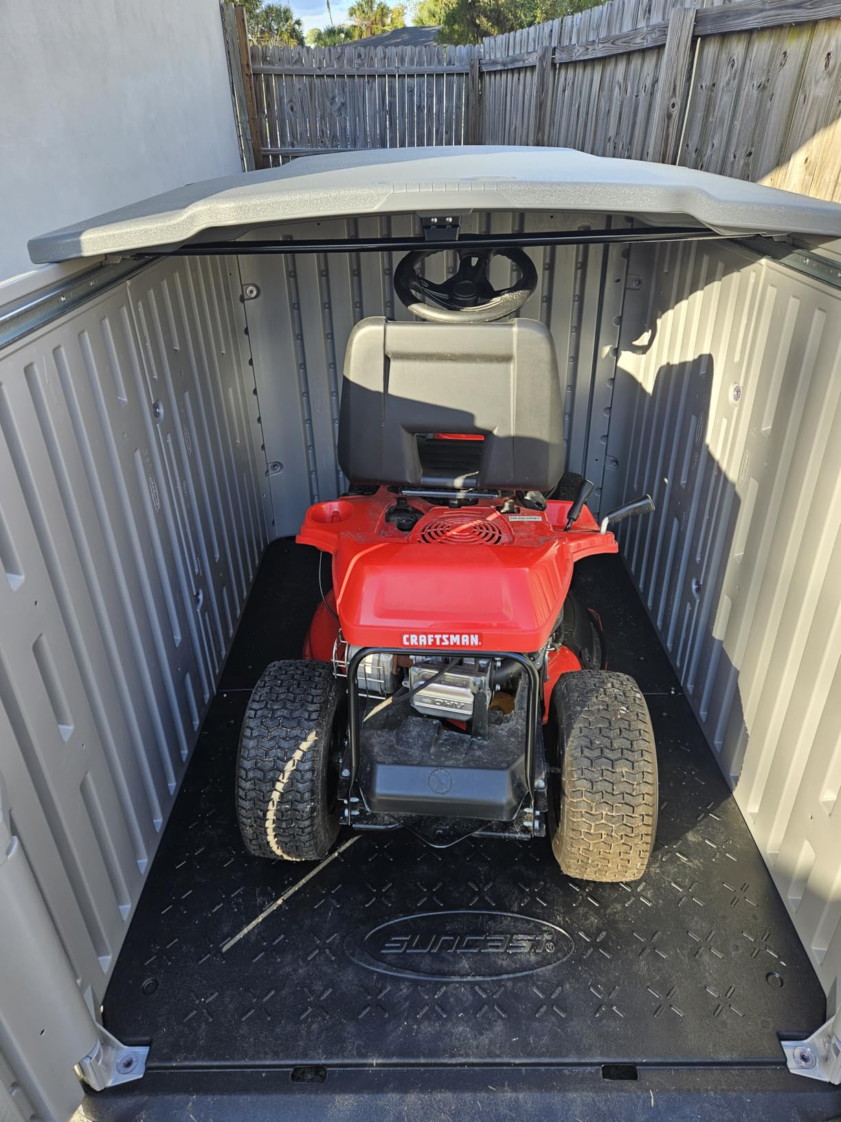 Suncast Horizontal Storage Shed, 98 Cu Ft, Resin, Glidetop, Sliding Lid customer photo 2