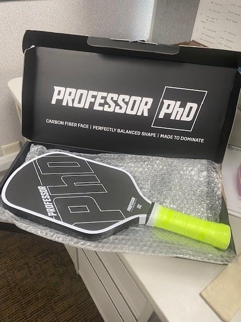 Professor PhD Raw Carbon Fiber Premium Pickleball Paddle Racket - USA Pickleball Approved - Honeycomb Core - Power & Control customer photo 2