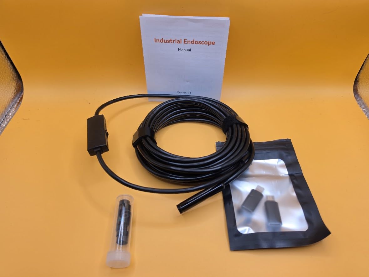Endoscope Camera with Light, 1920P HD Borescope Tools with 8 Adjustable LED Lights, Endoscope with Semi-Rigid Snake Camera, IP67 Waterproof Inspection Borescope for iOS and Android-16.4ft Dual-Lens customer photo 1