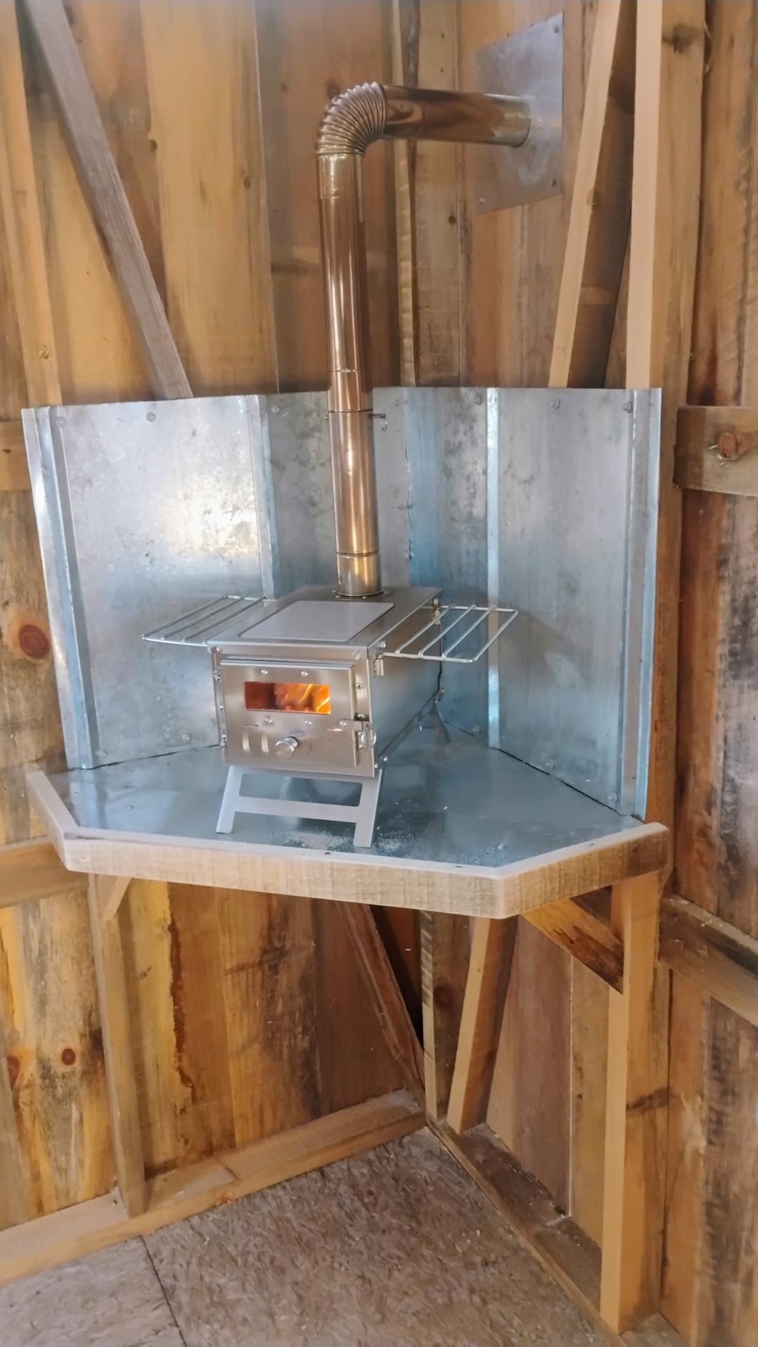 VEVOR Camping Wood Stove Alloy Steel Camping Tent Stove, Portable Wood Burning Stove with Chimney Pipes & Gloves, 1400in³Firebox Hot Tent Stove for Outdoor Cooking and Heating with 8 Pipes customer photo 1