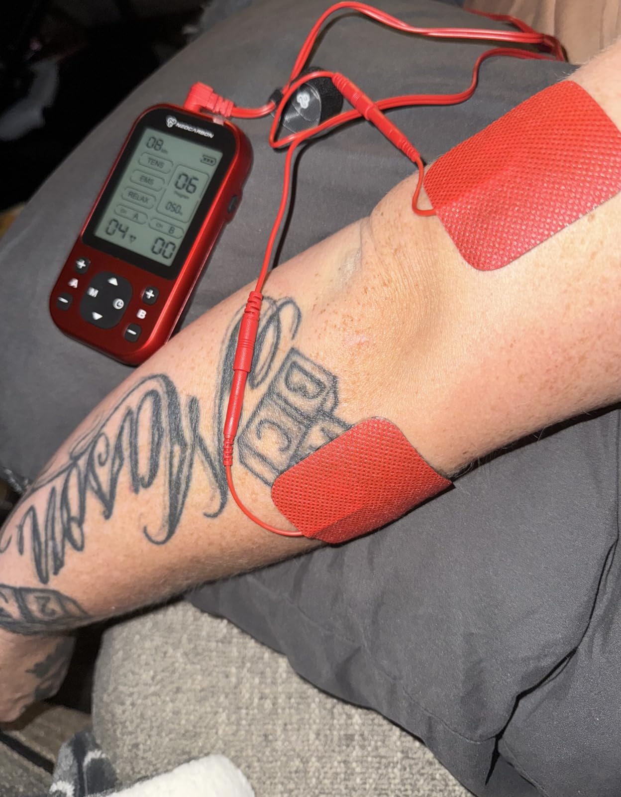 NEOCARBON TENS Unit Muscle Stimulator Pro for Back Pain Relief, Red | Versatile Pain Relief, All-in-One Kit, Portable & Convenient, Pulse Massager Pain Relief Kit, Fast & Efficient Charging customer photo 2