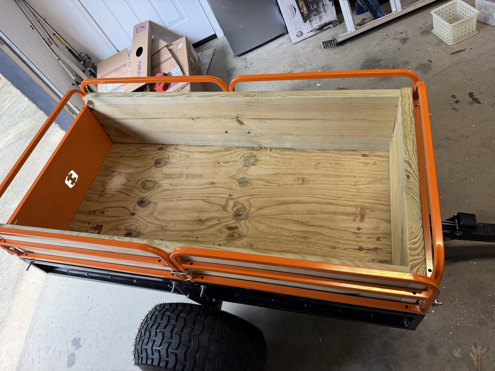 Impact IMPLEMENTS 1500lb HD Agricultural Trailer with Solid Floor & Sides. Rugged Tires and Solid Sides with Tailgate for Increased Capacity. Original USA Design. customer photo 1