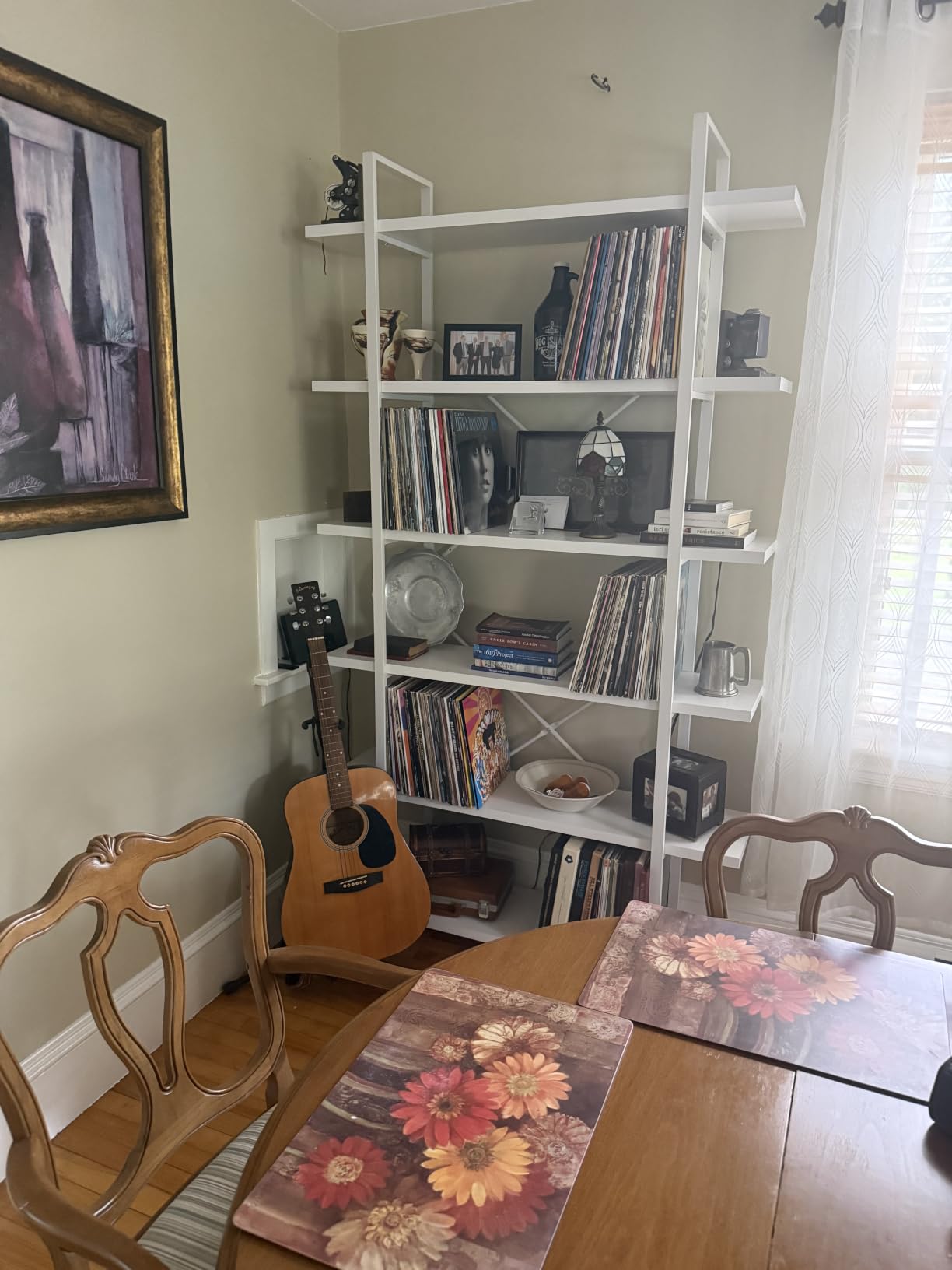 HSH Industrial 4 Tier Bookshelf, Modern Metal and Wood Bookcase, Rustic Oak customer photo 2