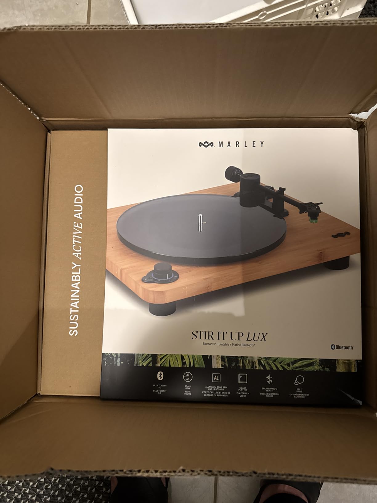 House of Marley Stir It Up Lux Wireless Turntable: Vinyl Record Player with Wireless Bluetooth Connectivity, Built-in Pre-Amp, and Sustainable Materials customer photo 2