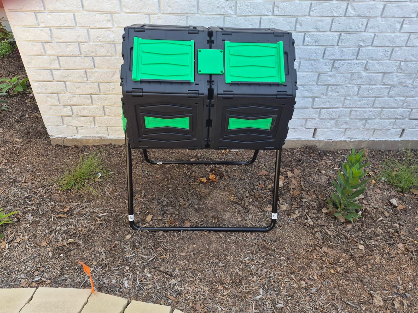 Marcytop Compost Tumbler, Easy Assemble & Efficient Outdoor Compost Bin, 45 Gallon/170 Liter Large Dual Chamber Rotating Composter for Garden, Kitchen, and Yard Waste, Orange Door customer photo 2