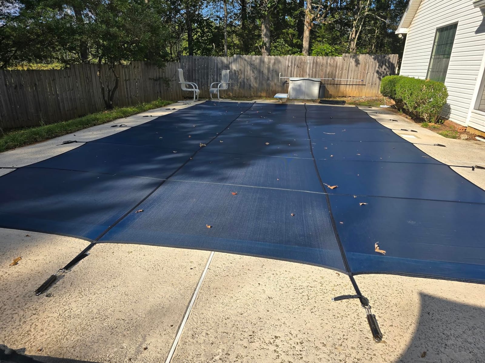 iCOVER Inground Pool Safety Cover, 16x32ft Rectangle Winter Safety Pool Cover for Inground Swimming Pools, Winter Pool Cover, Pool Covers for Inground Pools, Triple Stitched for High Strength, Blue customer photo 1