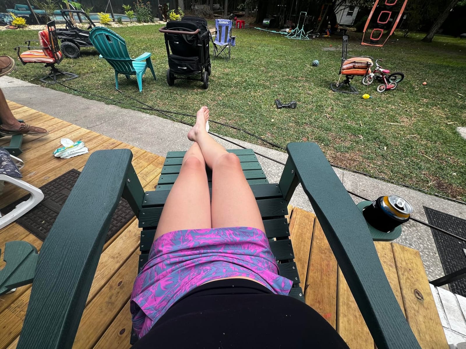 KINGYES Adirondack Rocking Chair Set of 2 with Retractable Ottoman and Cup Holders, HDPE Adirondack Rocker customer photo 1
