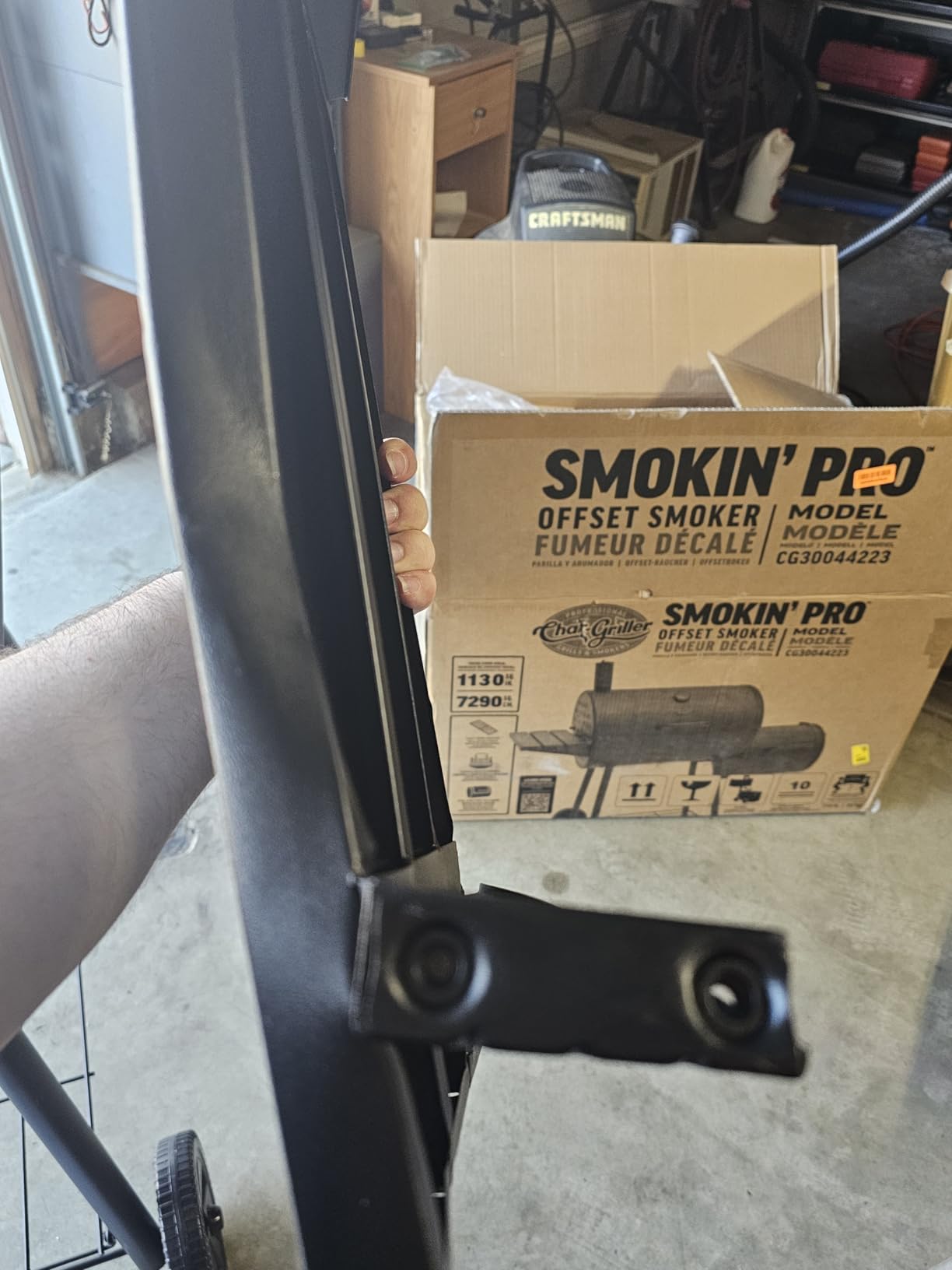 Char-Griller Smokin Pro Charcoal Grill and Offset Smoker with Side Fire Box, Dual Damper Control, Chrome Plated Steel Warming Rack, 1,130 Cooking Square Inches in Black, Model CG30044223 customer photo 2