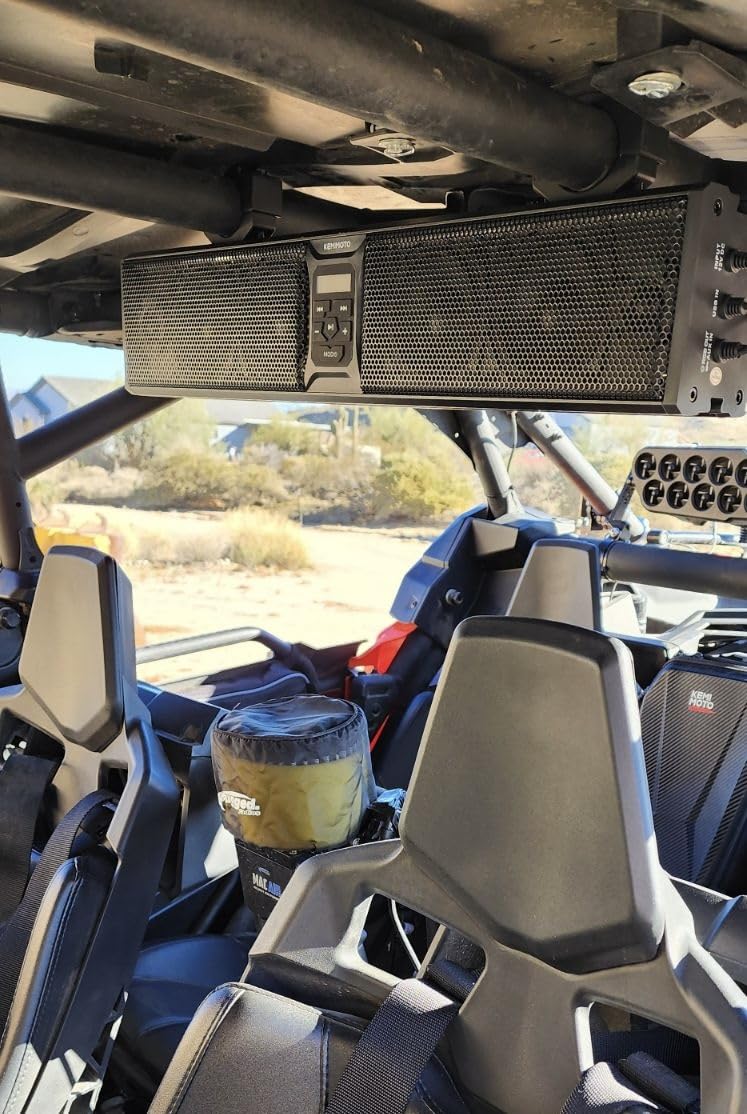 KEMIMOTO 6-Speaker Metal UTV Sound Bar Compatible with RZR Can-Am Golf ATV | 25-inch, IP65 Water Resistant, Fits 1.25-2 inch Roll Bar, Clear Audio SxS Soundbar customer photo 2