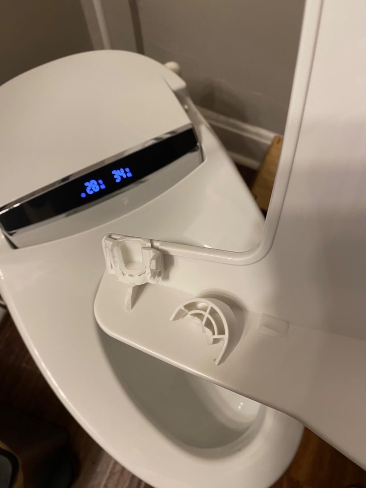 LOUPUSUO Smart Toilet with Bidet Built In with Warm Water Sprayer and Dryer | Foot Sensor Operation, Heated Seat toilet with LED Display for Bathroom, Auto Dual Flush customer photo 2