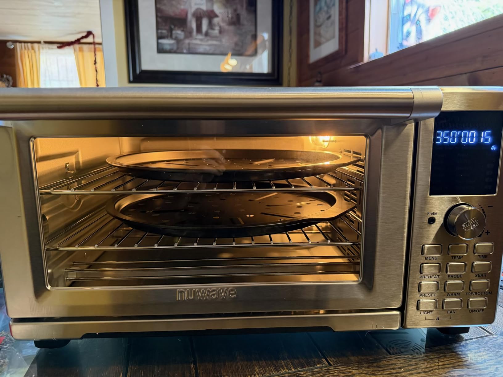 Nuwave Bravo XL Pro Air Fryer Toaster Oven, Improved 100% Super Convection | Quicker & Crispier Results, 100 Presets, Multi-Layer Even Cooking, 50-500F, Smart Probe, PFAS Free, 30QT customer photo 2