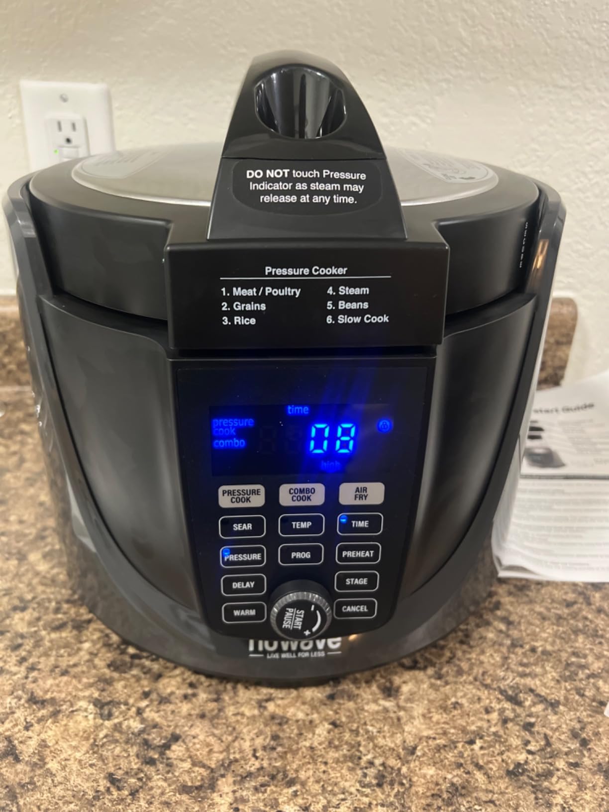 Nuwave Duet Electric Pressure Cooker & Air Fryer Combo w/Probe, 450-in-1 | Slow Cooker & Grill, Integrated Digital Temp Probe, 6qt SS Pot, Adjustable High/Low Pressure, Built-in Sure-Lock Safety Tech customer photo 1