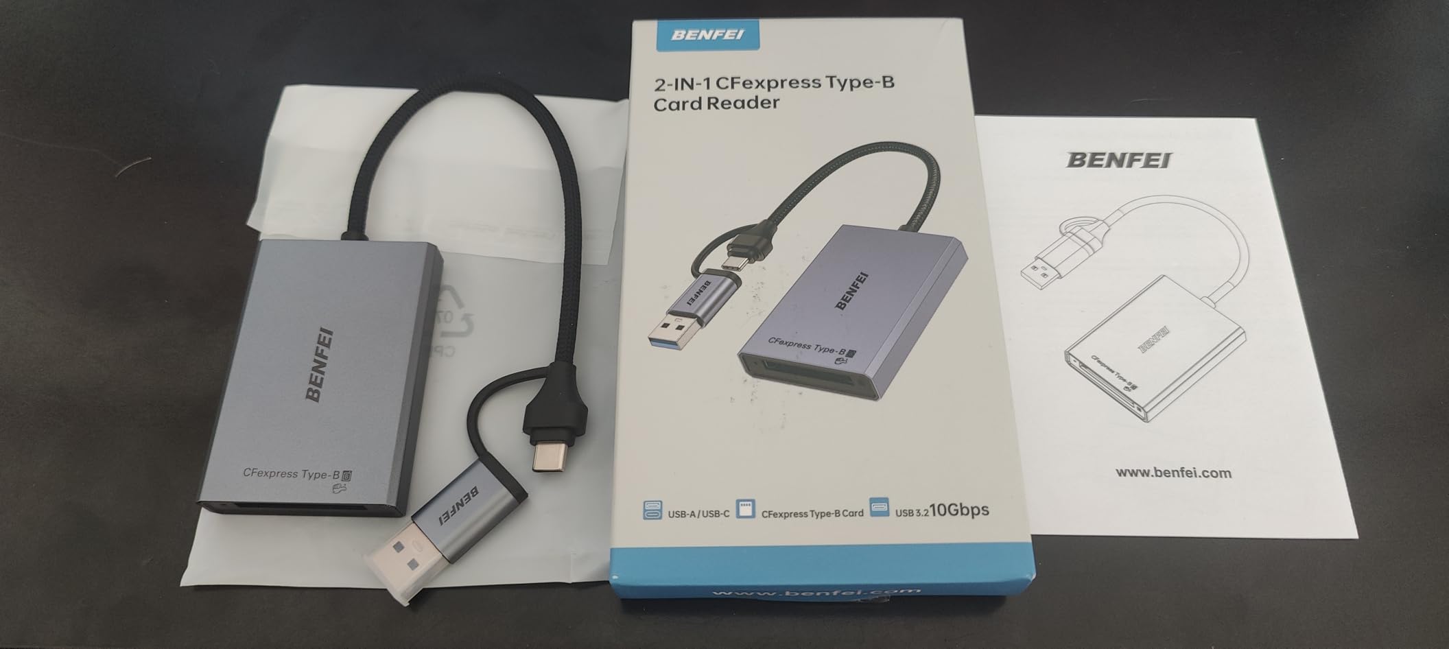 BENFEI CFexpress Type B Card Reader with USB 3.2 (Gen 2) 10Gbps, USB-C&USB-A 2-in-1 Type B CFexpress Adapter, Compatible with Windows/Mac/Linux/Android customer photo 1