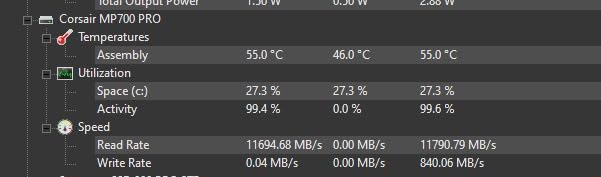Corsair MP700 PRO 2TB M.2 PCIe Gen5 x4 NVMe 2.0 SSD - M.2 2280 - Up to 12,400MB/sec Sequential Read customer photo 2