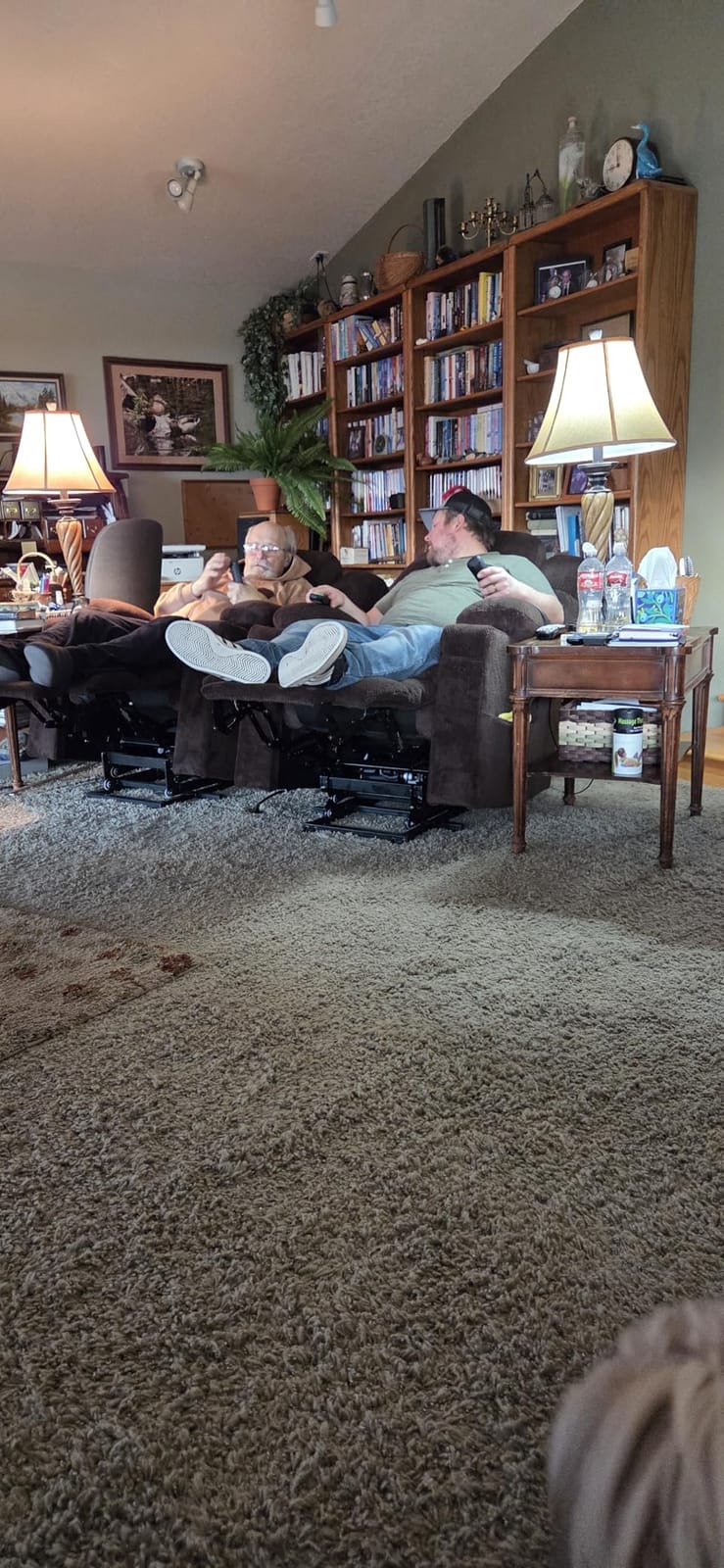 MCombo 3 Motor Large Power Lift Recliner for Elderly, Massage & Heat, 7634 - Lay Flat, Infinite Position, Power Headrest, USB Ports, Cup Holders, Pockets, Fabric (Grey) customer photo 1