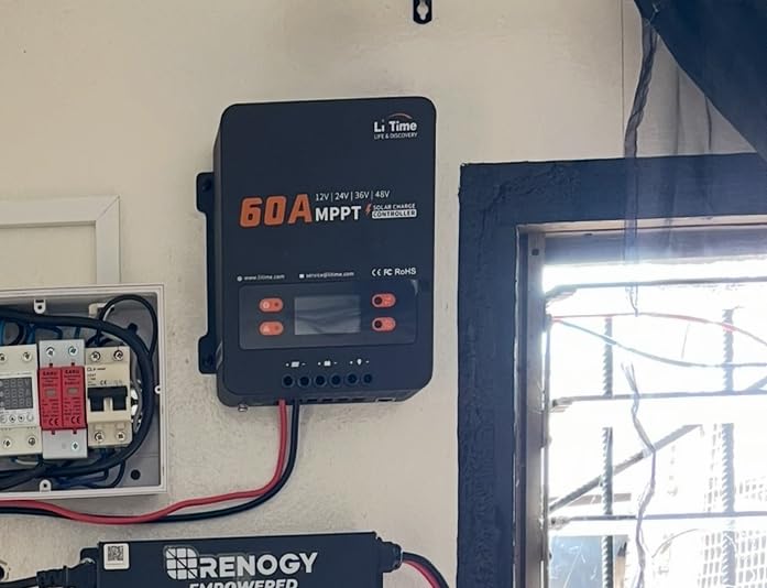 LiTime 60A MPPT Solar Charge Controller (No Build-in Bluetooth), 12V/24V/36V/48V Auto, Max PV Input 200VDC LCD Display Solar Panel Regulator for LiFePO4/Lead-acid Battery customer photo 1