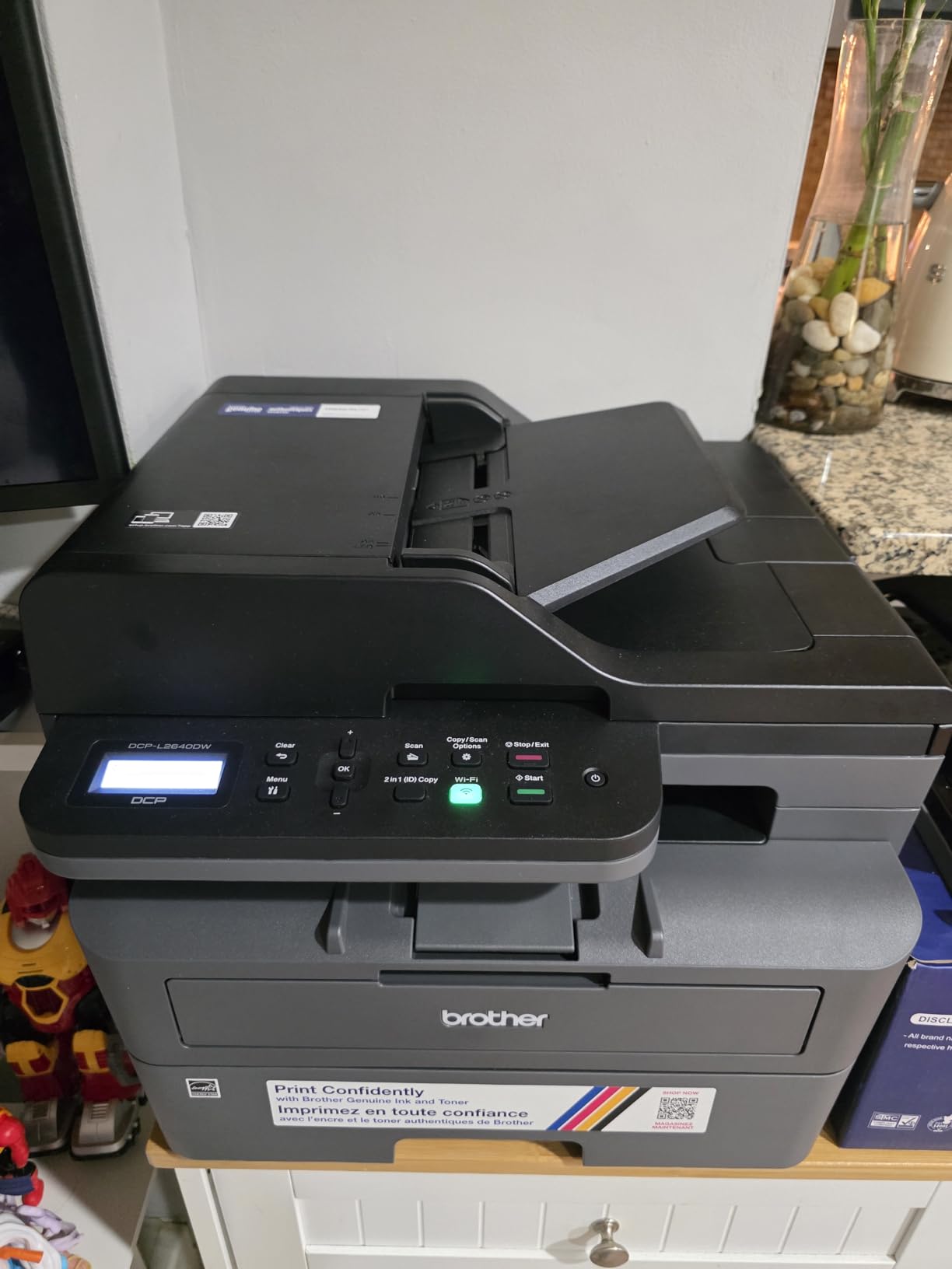 Brother DCP-L2640DW Wireless Compact Monochrome Multi-Function Laser Printer with Copy and Scan, Duplex, Mobile, Black & White, Includes Refresh Subscription Trial, Works with Alexa customer photo 1