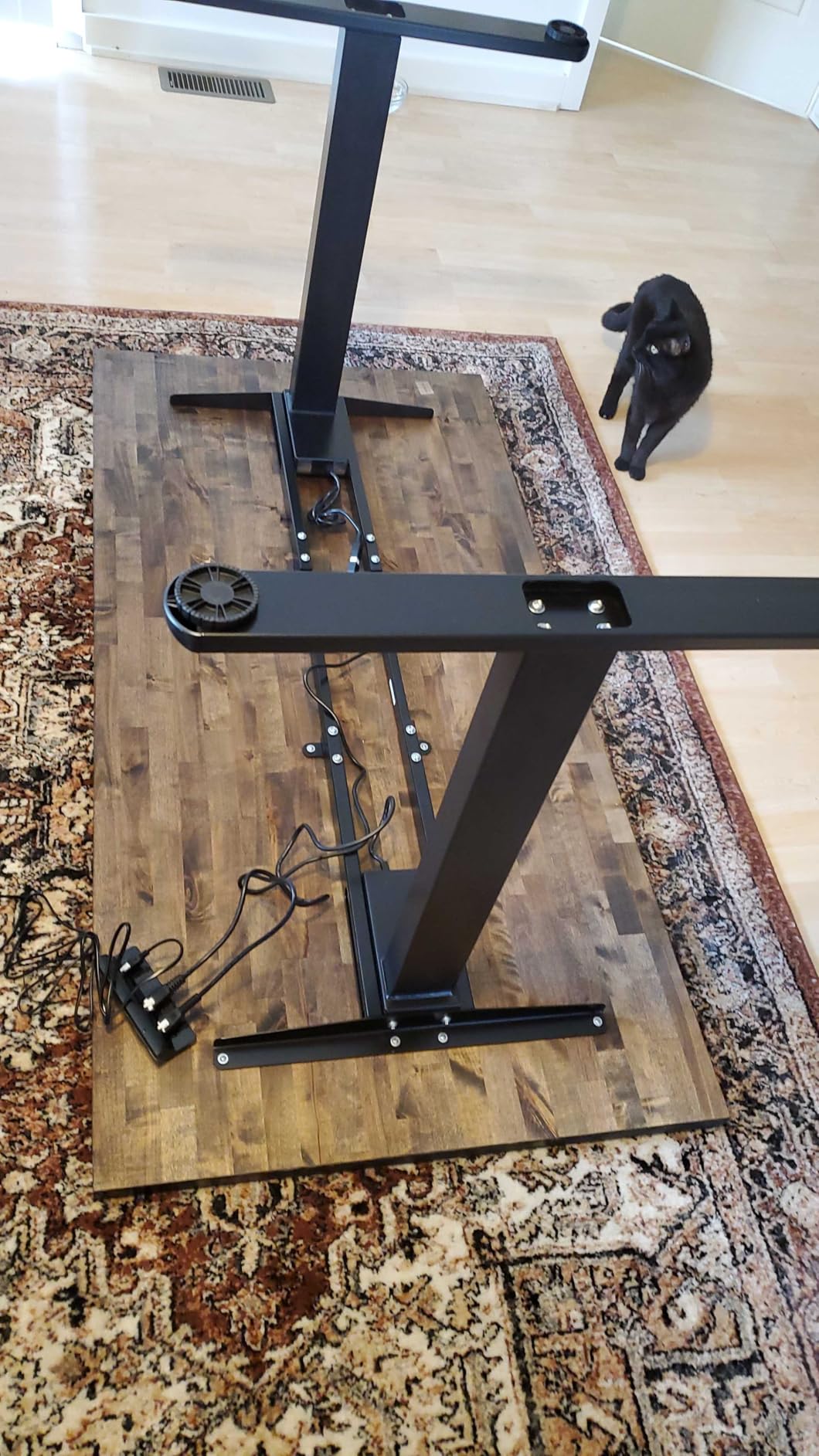 HUANUO Dual Motor Electric Standing Desk Frame, 265 lb Capacity, Black | T-Shaped Legs Fit Desktops Up To 90 X 31.5 Inches; Height-Adjustable Frame For Home Offices customer photo 1