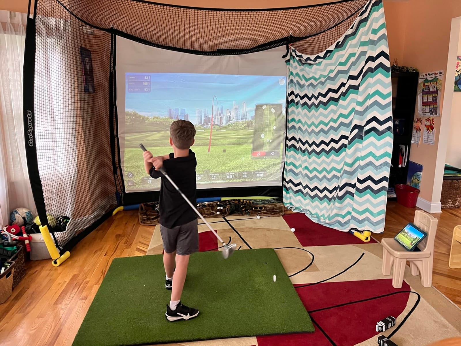 GoSports Range Cage 10 ft x 8 ft Golf Net Cage - Indoor & Outdoor Golf Practice Net for Full Swing Training and Home Golf Simulator Setups customer photo 1