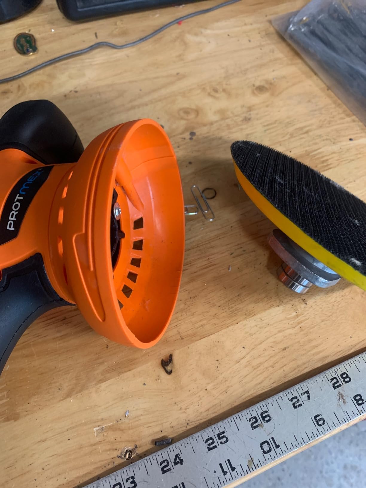 Protmex Cordless Car Buffer Polisher w/ 2x2000mAh 21V Batteries, Orange | 6 Inch Car Buffer Waxer Kit, Car Polishing Machine w/Extra 18 PCS Attachments & 6 Variable Speeds customer photo 2