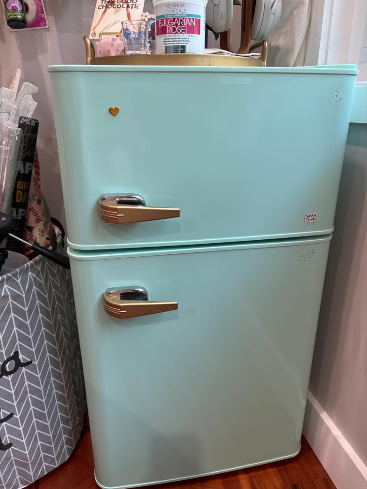 Antarctic Star Compact Refrigerator, Portable Mini Fridge, Skin Care 4L Capacity/6 Cans, for Bedroom, Car, Office & Dorm, Small Cooler for Cosmetics, Beverage and Food, White customer photo 1