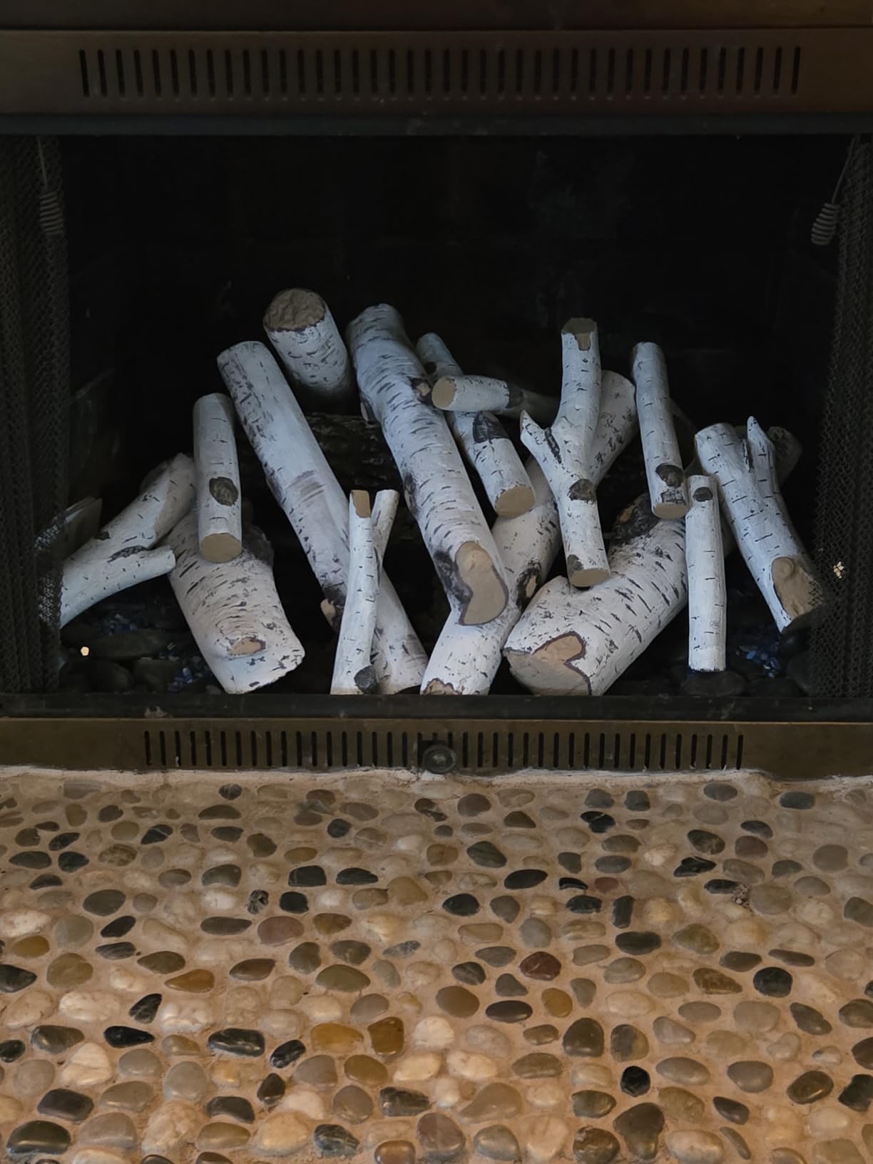Skyflame 6 Piece Ceramic White Birch Wood Logs for Fire Pit Fireplace | Gas Fireplace Logs Set, Indoor/Outdoor Gas Inserts, Ventless, Fire Table customer photo 2