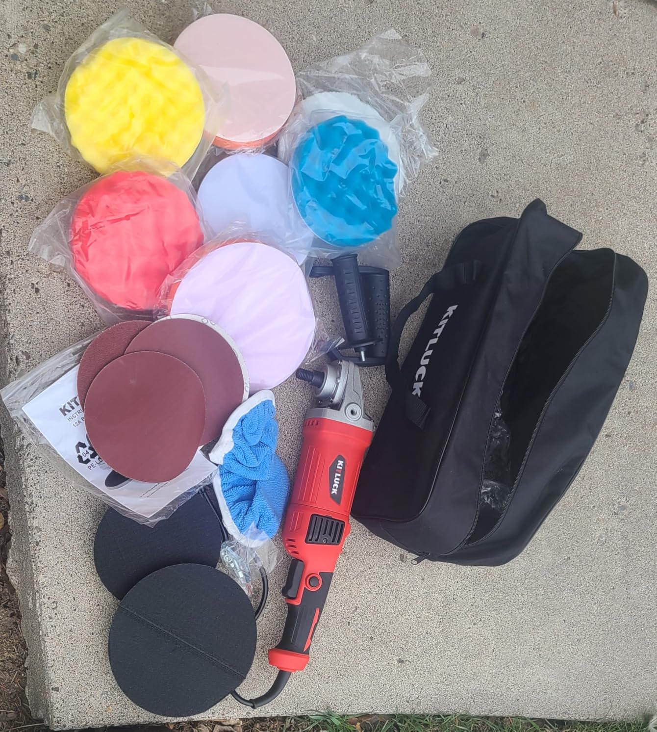 Cordless Buffer Polisher, 12V Mini Wax Buffer & Sander with 2 X 2.5Ah Battery & Charger, 1/2/3
