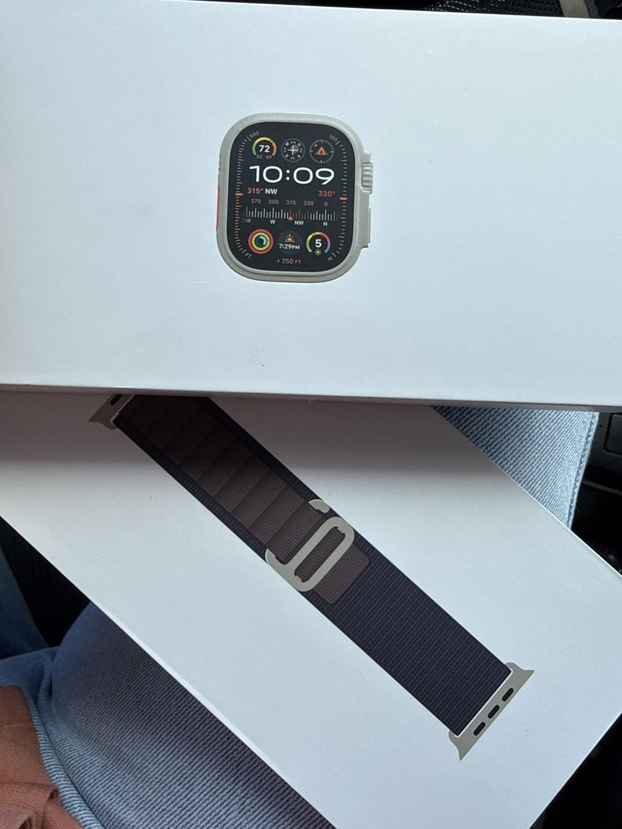 Apple Watch Ultra 2 [GPS + Cellular 49mm] Smartwatch with Rugged Titanium Case & Blue/Black Trail Loop S/M. Fitness Tracker, Precision GPS, Action Button, Extra-Long Battery Life customer photo 2