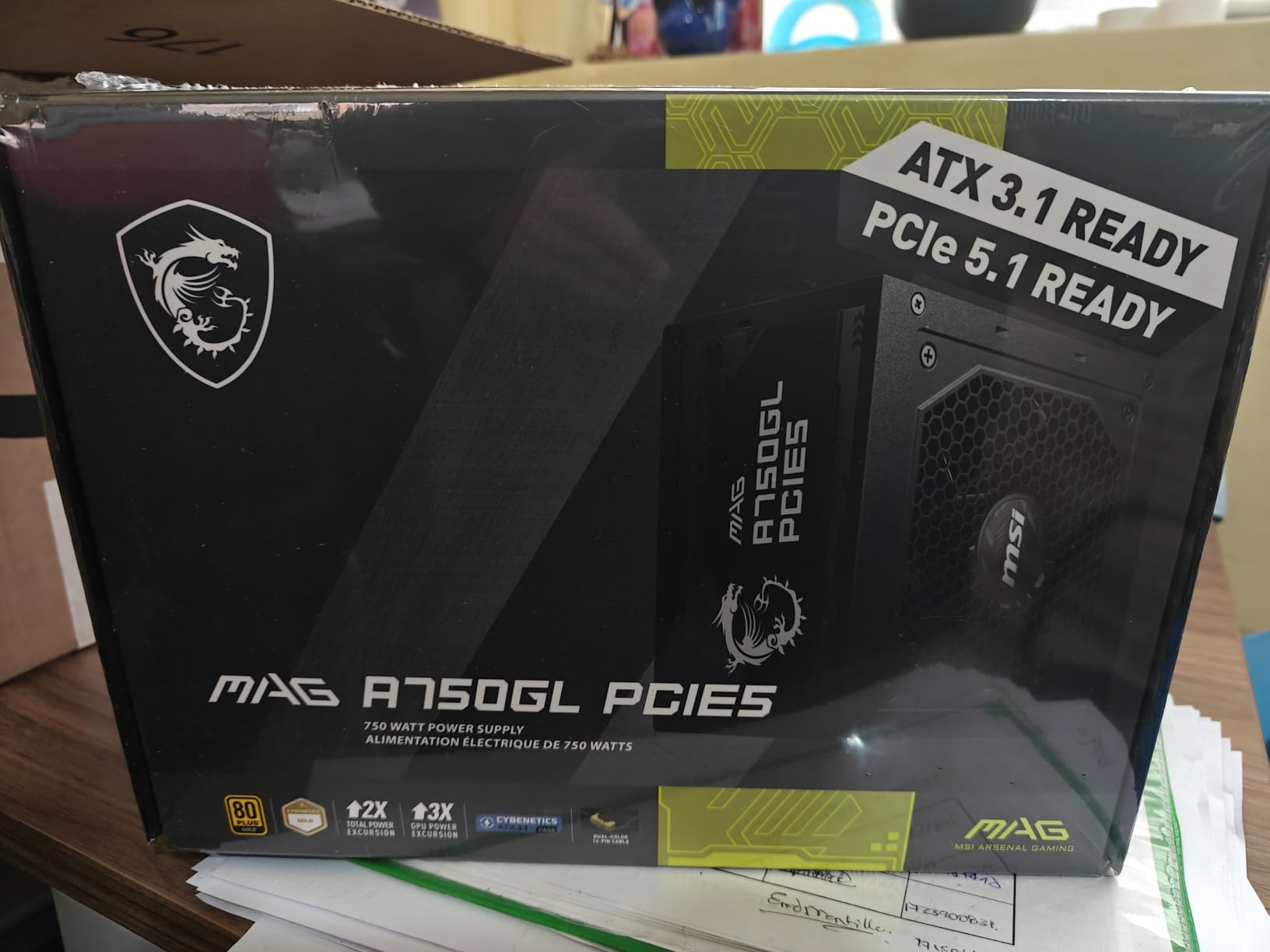 MSI MAG A1000GL PCIE5, Fully Modular Compact Gaming 1000W Power Supply, 80+ Gold, ATX 3.1 & PCIe 5.1 Ready, Native Dual-Color 12V-2x6 Cable, 10 Year Warranty customer photo 1