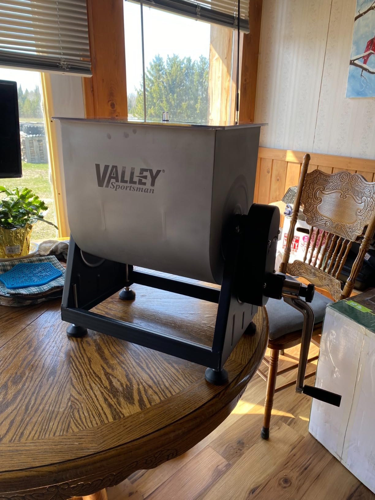 Valley Sportsman Meat Mixer, 4.2 Gallons 18 Pound Capacity, Manually Cranked or Motorized Sausage Mixer Machine for Mixing, Stainless Steel, Both Commercial and Household Use customer photo 1