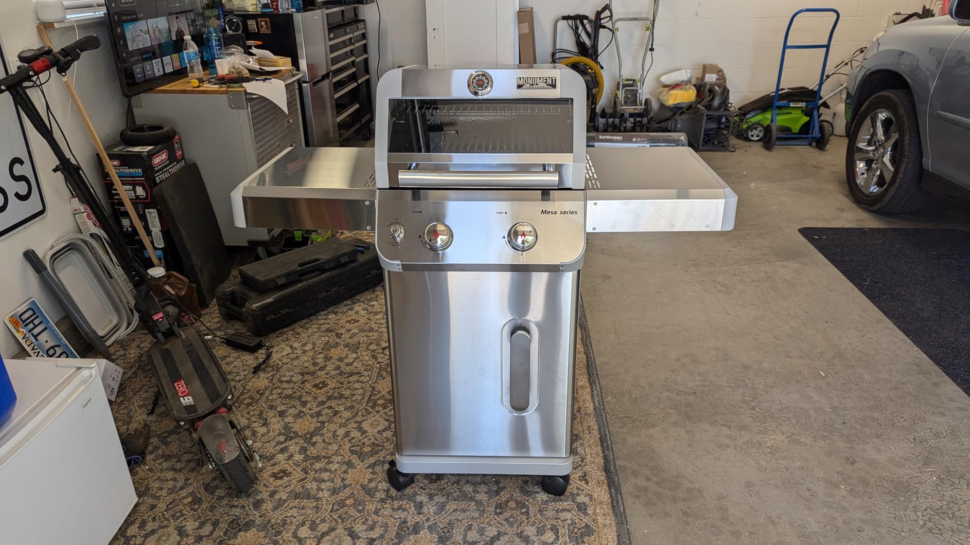Monument Grills 2-Burner Stainless Steel Liquid Propane Gas Grill, Two Foldable Shelves Patio Garden Barbecue Grill with Clearview® Lid, Knob Control Mesa200S customer photo 1