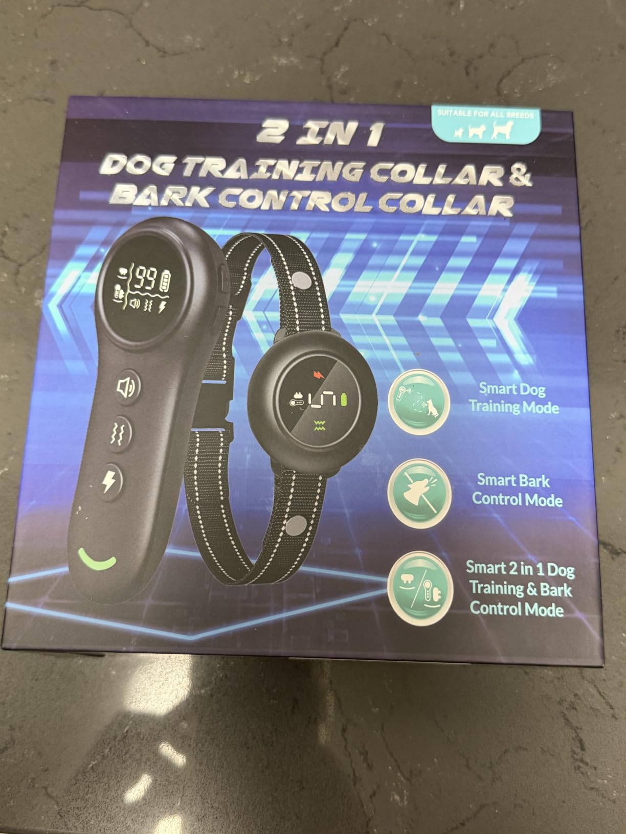 2-in-1 Dog Shock Collar & Dog Bark Collar - Smart Anti Barking Dog Training Collar with 5 Adjustable Sensitivity & 3300FT Remote for All Breeds IP67 Waterproof E-Collar customer photo 2