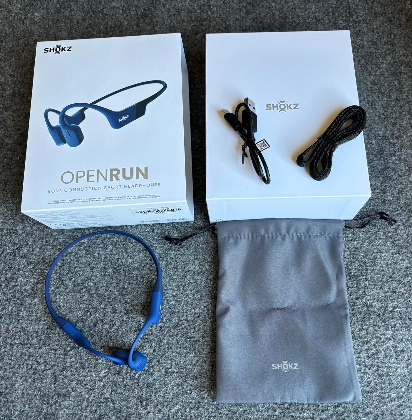 SHOKZ OpenRun with USB-C Charging - Open-Ear Bluetooth Bone Conduction Sport Headphones - Sweat Resistant Wireless Earphones for Workouts and Running - Built-in Mic, with Hair Band - Standard - Black customer photo 2