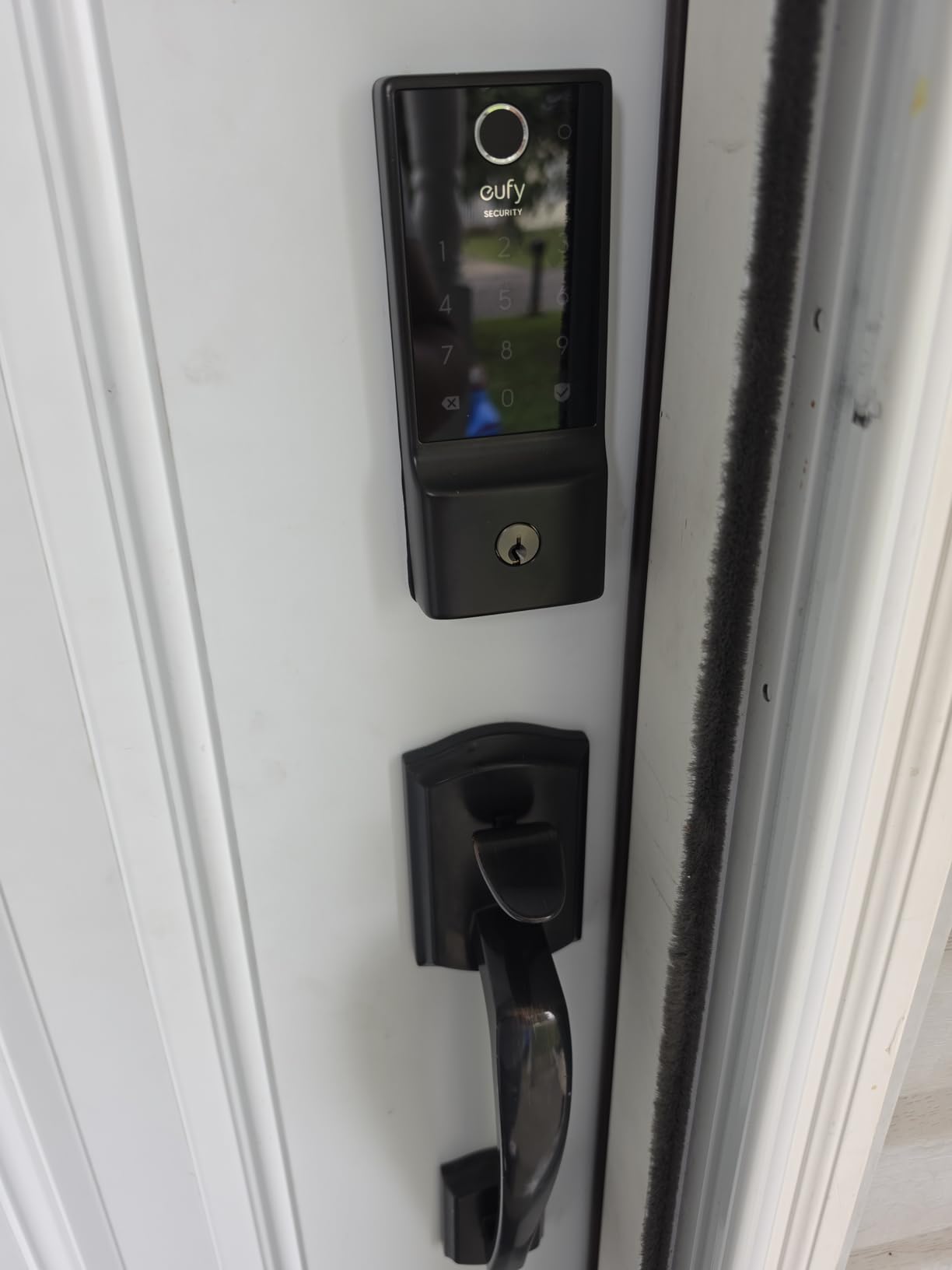 eufy Security Smart Lock C220, Fingerprint Keyless Entry Door Lock, Built-in Wi-Fi, App Remote Control, Front Door Smart Deadbolt, IP53 Waterproof, 8-Months Battery, Nickel customer photo 2