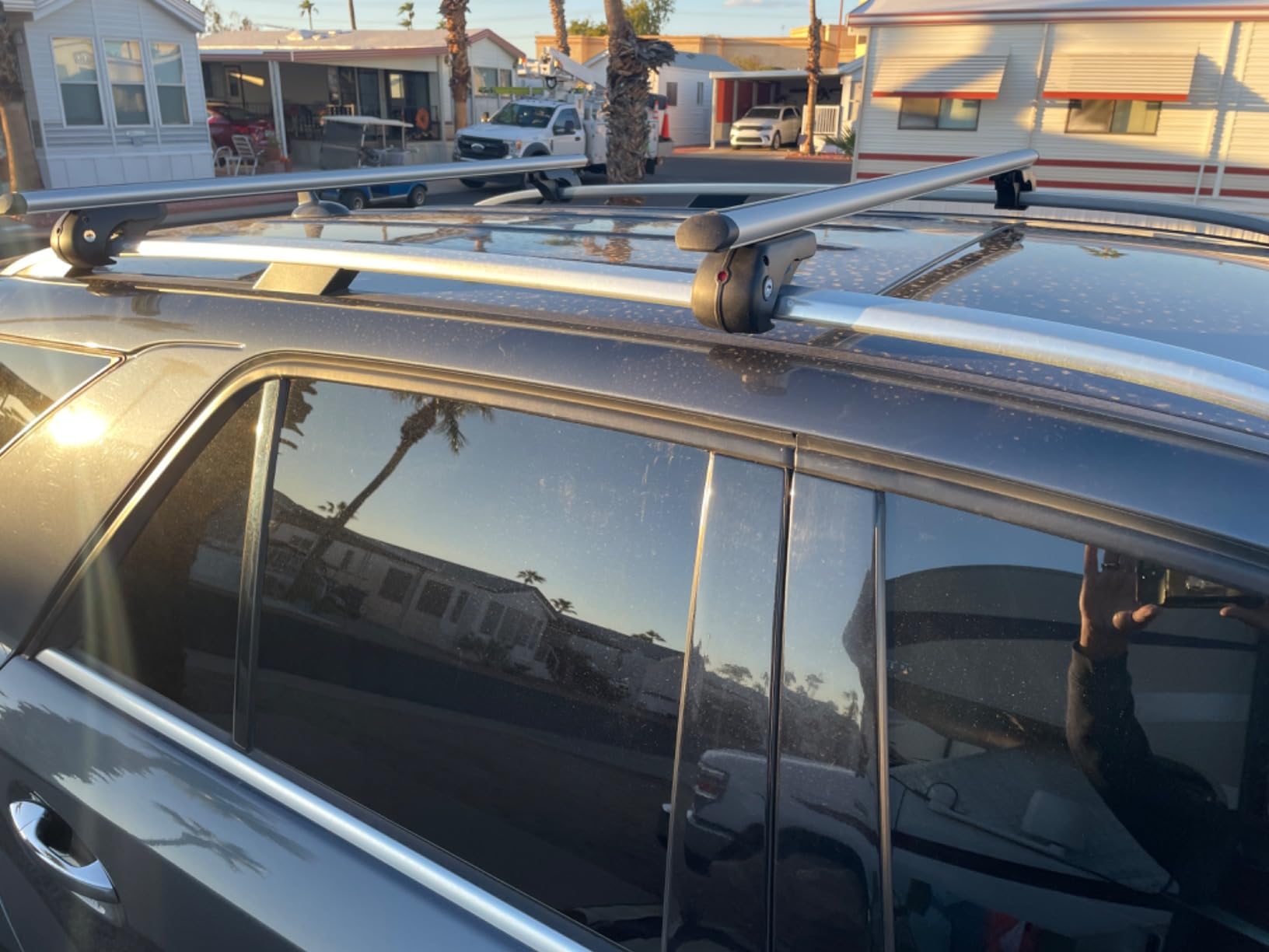 TANX Roof Rack Cross Bars with 4 Anti-Theft Locks | Heavy-Duty Universal Roof Rack (200lbs Capacity) | Universal Cross Bars that Fit Most Raised Side Rails Vehicles/SUVs (with Gap Design) customer photo 1