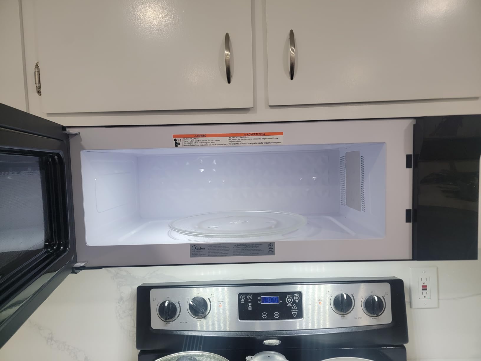 Midea Over the Range Microwave Oven, 1.2 Cu.Ft, 1000W, Stainless Steel | Slim Low Profile Microwave, Sensor Cook, 400 CFM Vent Fan, Voice Control, SmartHome Compatible customer photo 2
