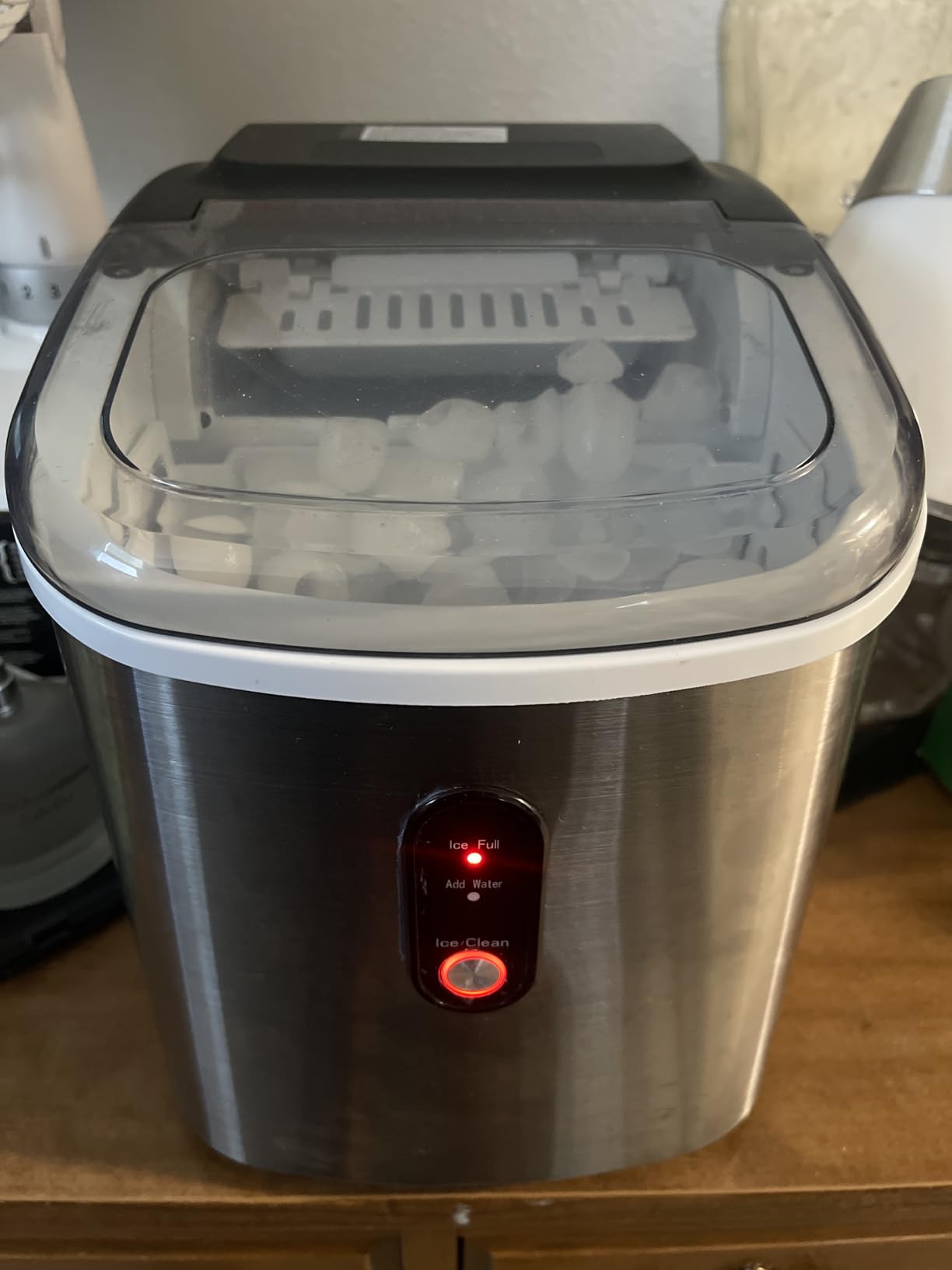 EUHOMY Ice Maker Countertop with Handle, 9 Ice Cubes Ready in 6 Mins | 26.5lbs Daily, Self-Cleaning, Portable Ice Maker Machine with Basket & Scoop, for Home/Kitchen/Camping/RV, Silver customer photo 1