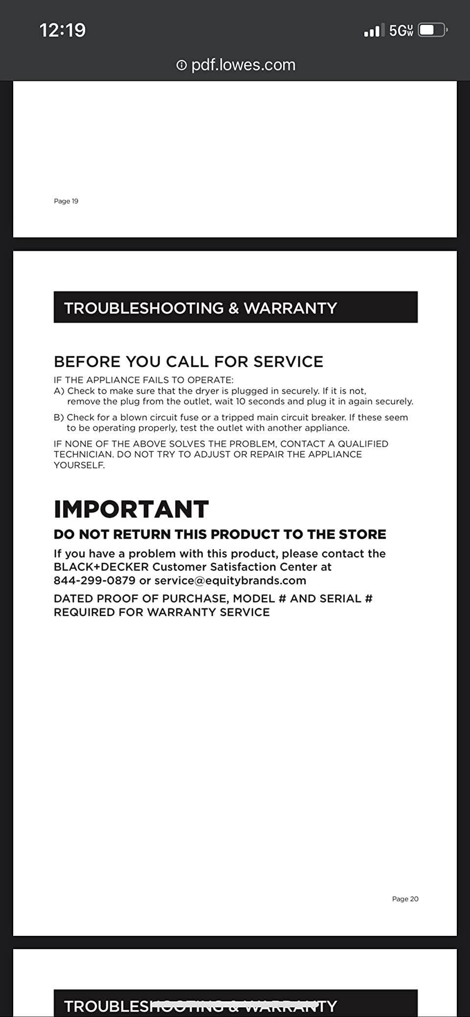 BLACK+DECKER 7.0 Cu. Ft. Front Load Dryer, 240V, BLD67ME, White customer photo 1