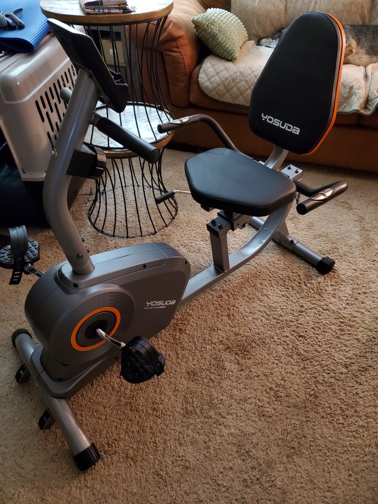 YOSUDA Recumbent Exercise Bike for Home，Magnetic Staionary Bike for Seniors/Adults with Adjustable Seat, 350LB Capacity, 16-level Resistance, LCD Monitor & Pulse Sensors customer photo 1