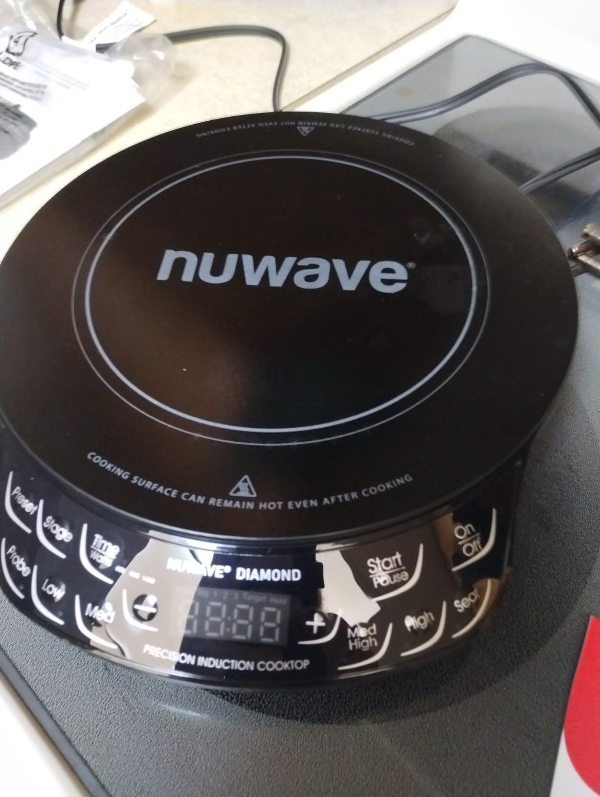 Nuwave Diamond Induction Cooktop, New & Improved Electric Burner with Probe, 91 Temps 50°F to 500°F, 6.5