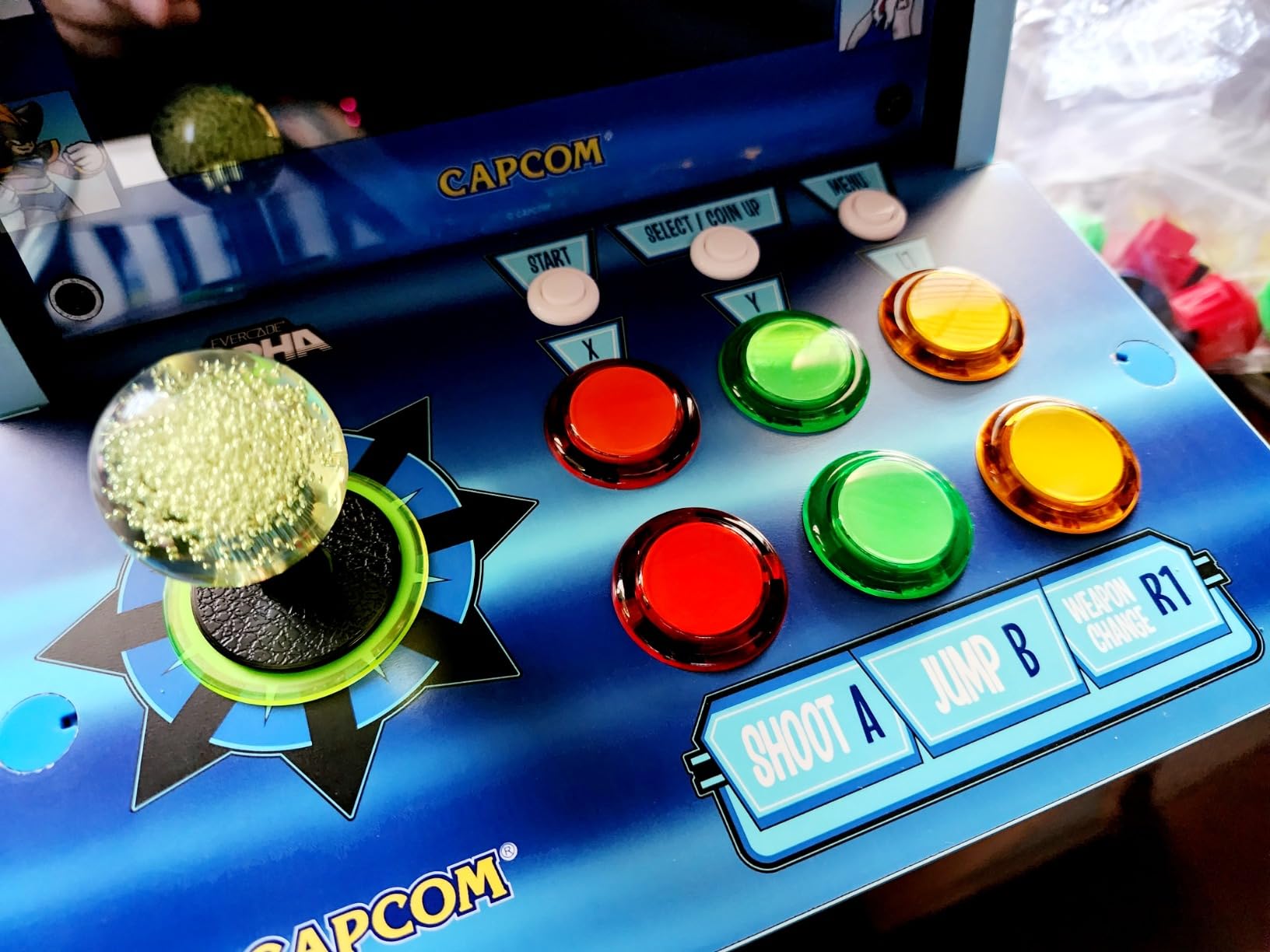 Evercade Alpha Mega Man Bartop Arcade - Pre-assembled unit with Competition-Grade Arcade Controls + 8