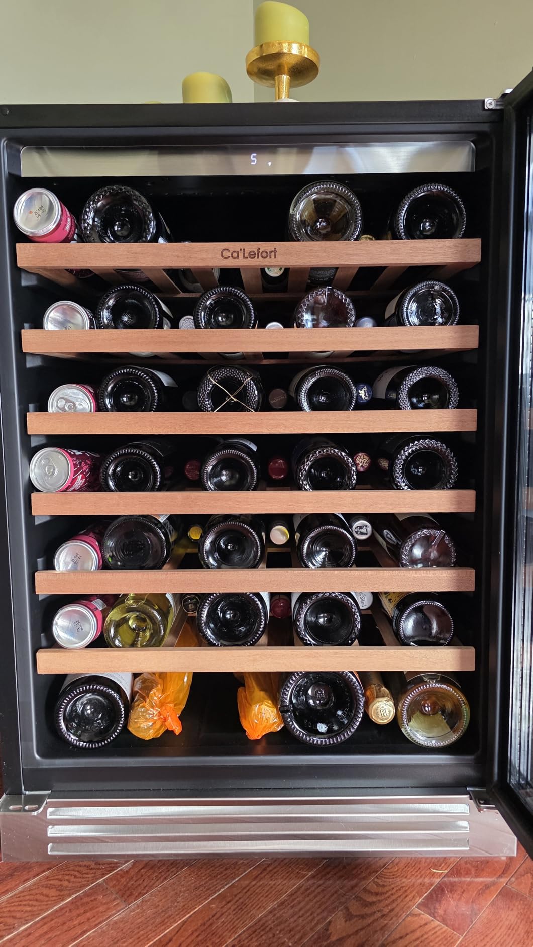 Ca'Lefort 24 Inch Wine Fridge, 61-Bottle Wine Cooler Refrigerator | 40-65F Control, Adjustable Shelves, Glass Door & 3-Color LED, Automatic Defrost, Built-In or Under Counter for Home Bar customer photo 2