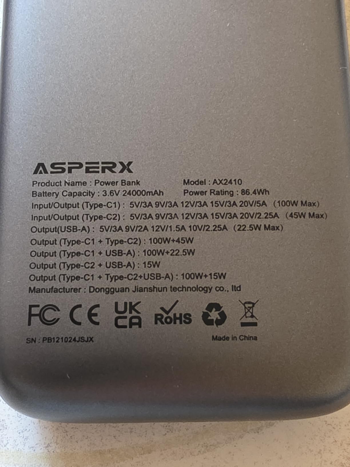 AsperX Laptop Power Bank, 25,000mAh 140W PD 3.1 Fast Charging USB C | TFT Display Portable Charger Battery Pack (92.5Wh) for MacBook Pro/iPhone customer photo 1