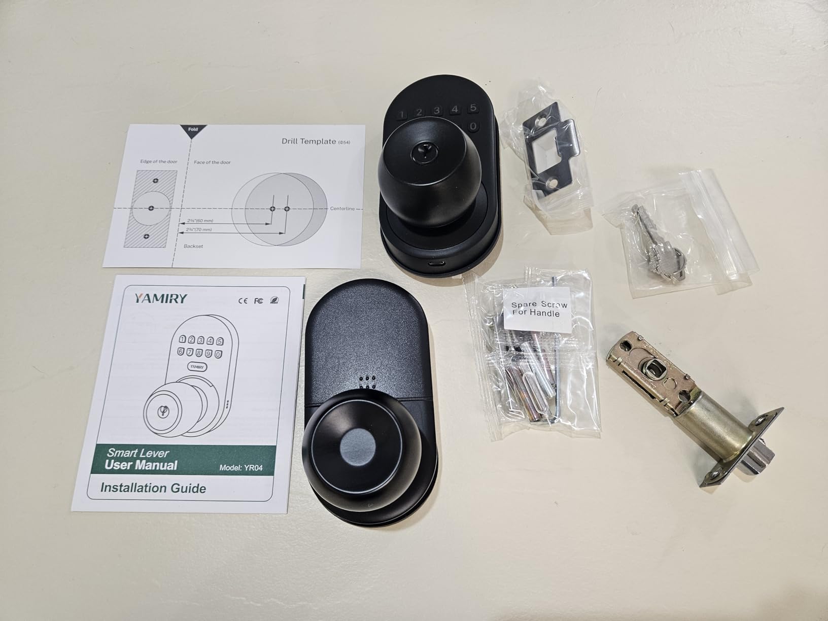 Keypad Smart Door Knob Lock, Yamiry Keyless Entry Digital Lock with Handle, Electronic Code Knob for Front Door, Easy Installation | Electronic Code Knob for Front Door, Easy Installation, 20 User Codes & 2 Backup Keys, Auto Lock, Backlit Keypad customer photo 1