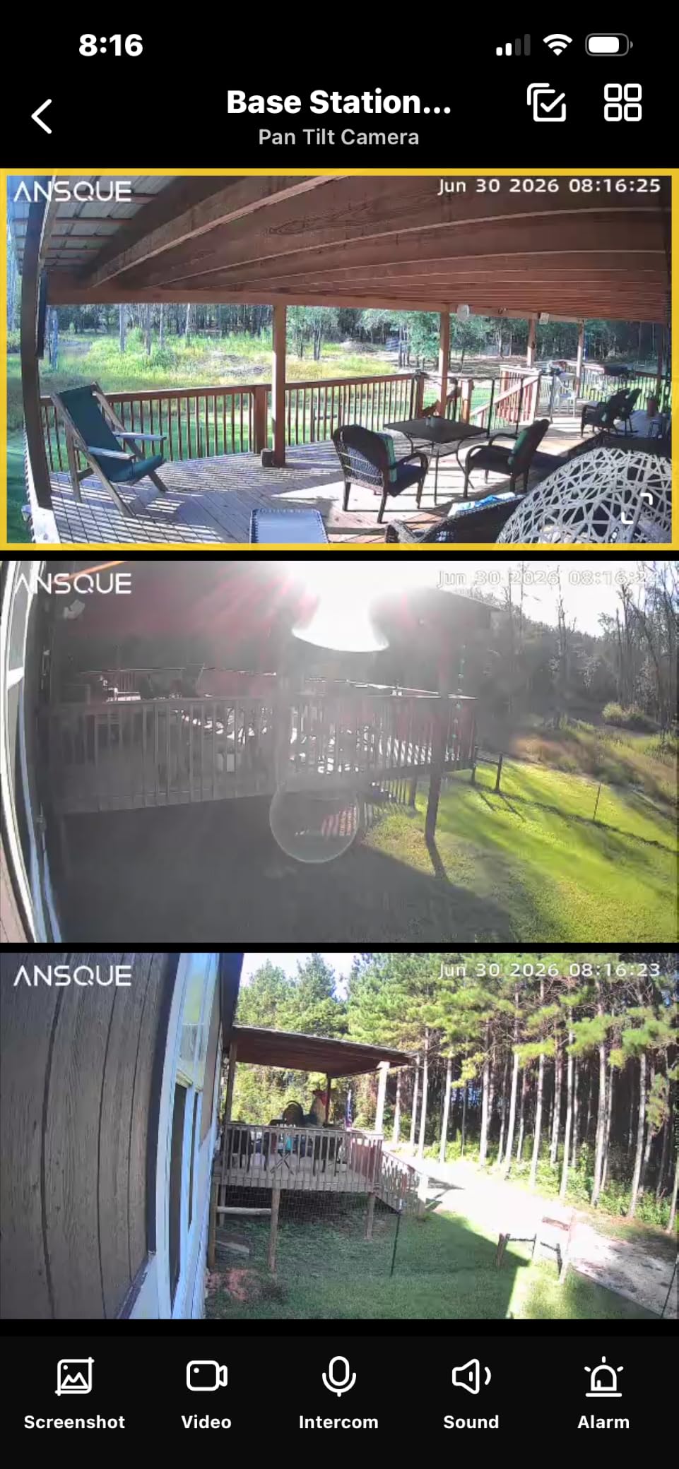 ANSQUE Home Security Cameras Wireless Outdoor, Solar Powered, 4-Cam System | No Subscription Fees, 32GB Local Storage, 360 PTZ Coverage, 365-Day Battery Life, Auto Human Tracking, 2K Color Night Vision customer photo 1