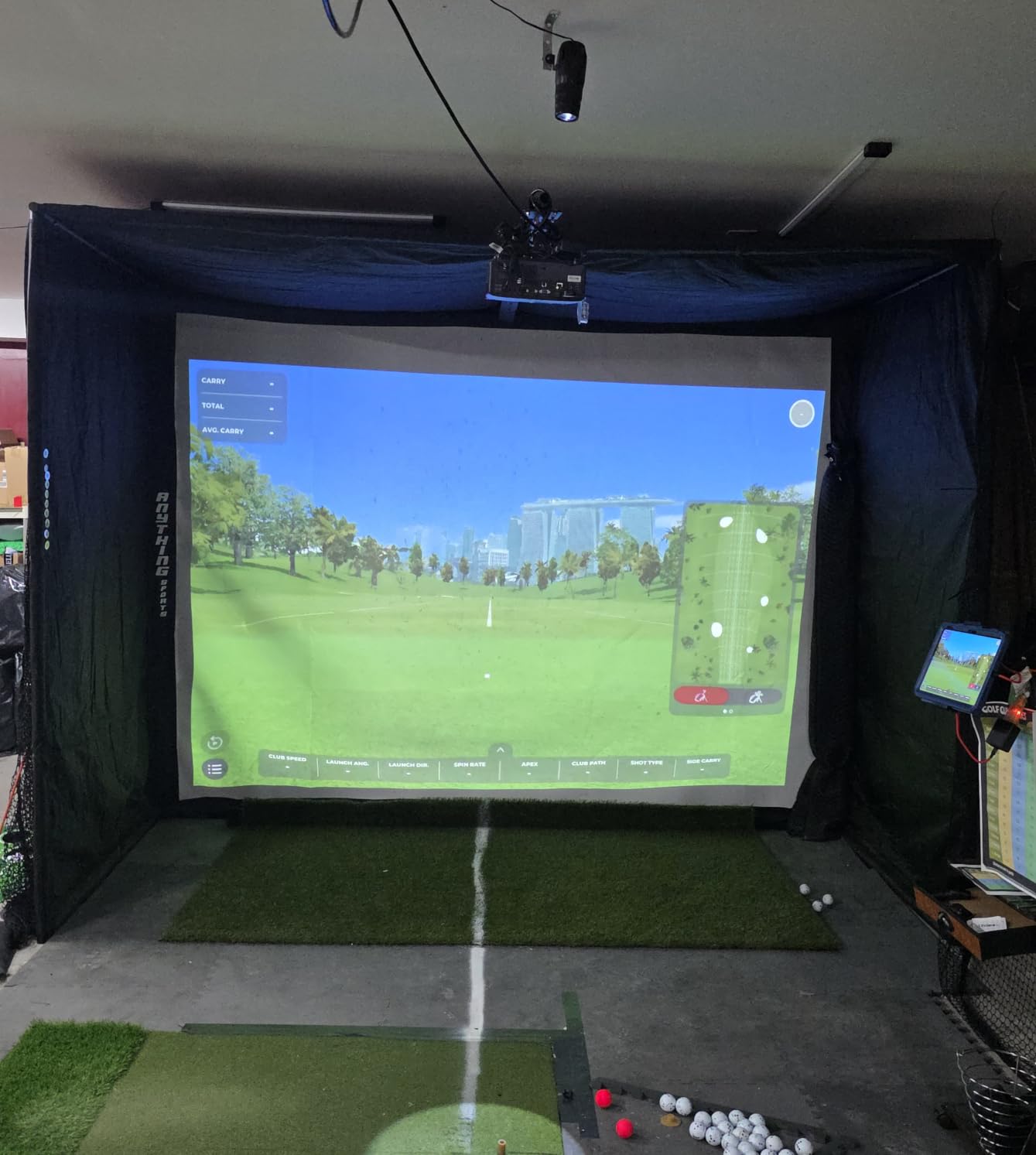 Complete Golf Simulator Enclosure Package - 4K-Ready Impact Screen with Blackout Cage, Projector Mount, Frame Poles, Side Shank Nets | Indoor & Garage Practice | Easy Setup | 12-Month Warranty customer photo 1