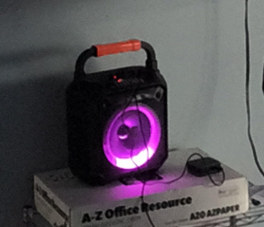 JYX Karaoke Machine with 2 Wireless Microphones, Bluetooth Party Speaker | TV Connectivity, 6500mAh Battery, Mic Volume & Echo, Beat-Synced RGB, Portable with Strap, Family & Outdoor Use customer photo 2