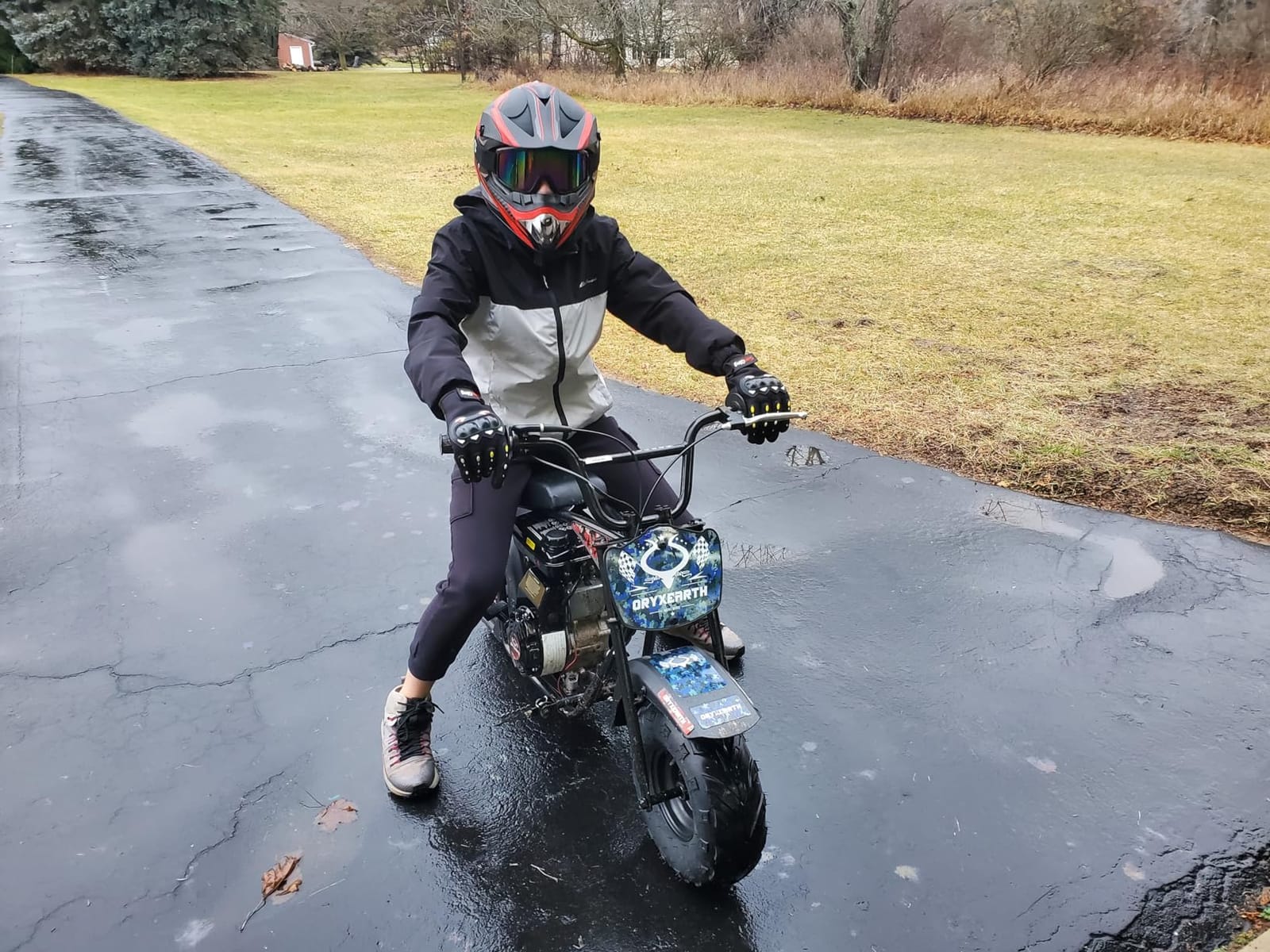 BRM100 Mini Dirt Pit Bike 105cc 4-Stroke Off Road for Teens Adults 220 LBS | 3.5HP EPA-Approved Engine, Up To 30 Mph, Rear Disc Brake, 145/70-6 Knobby Fat Tires, Pull-Start, 90% Assembled, Black, Basic customer photo 1
